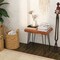 Costway Rectangular End Table Accent Side Reclaimed Indonesia Teak Wood Plant Stand Patio Rustic